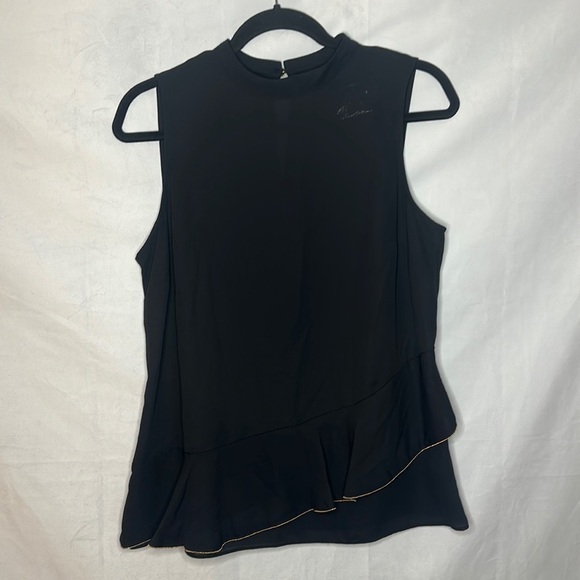 NWT APT. 9 BLACK TANK RUFFLE BLOUSE (Medium) - Picture 1 of 12